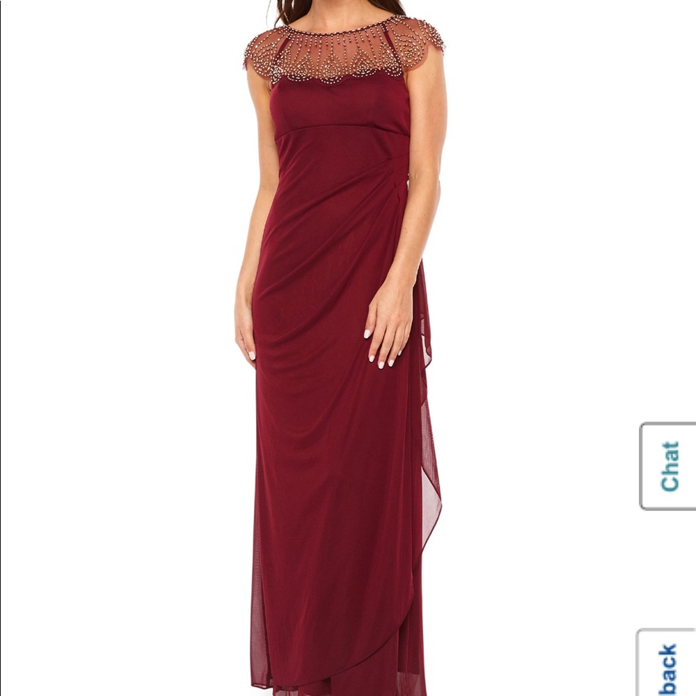 Bridesmaid Dress! Cap Sleeve BeadNeck Evening Gown